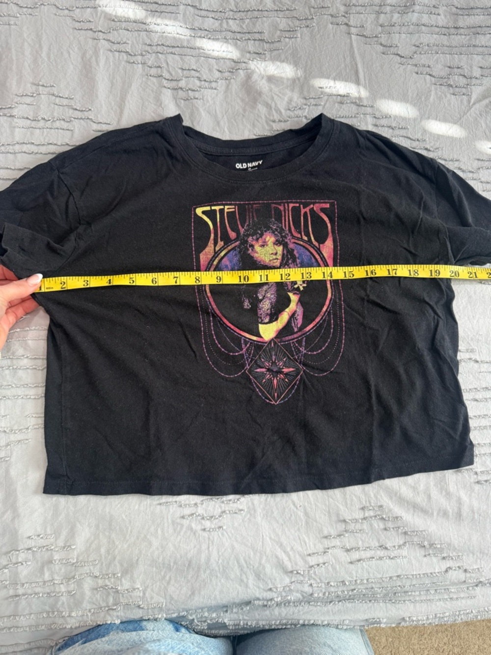 Old Navy Black Cropped Stevie Nicks Graphic Tee - Picture 7 of 7